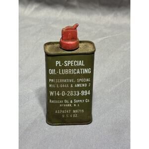 Vintage Military Lube Oil By American Oil Company 4oz Metal Can PL-SPECIAL 1960s